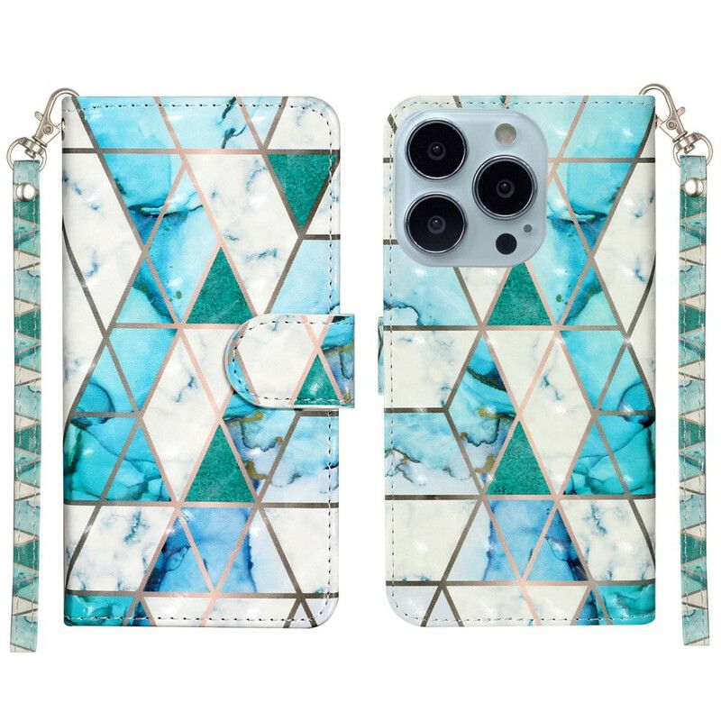 Folio-hoesje iPhone 13 Pro Max Marmeren Lichtstrip Schijnwerpers