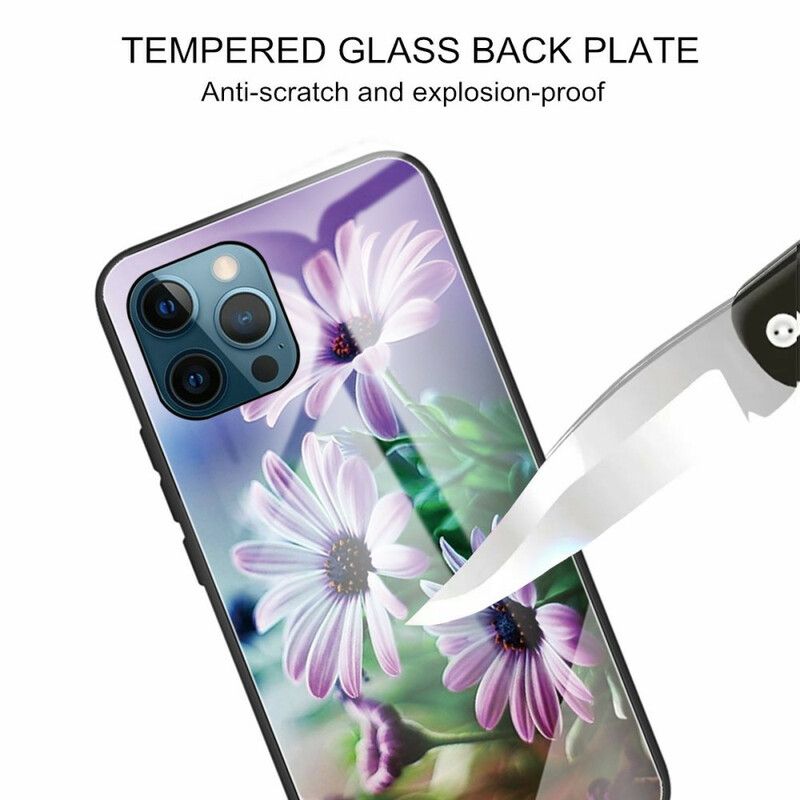Hoesje iPhone 13 Pro Max Realistische Bloemen Van Gehard Glas