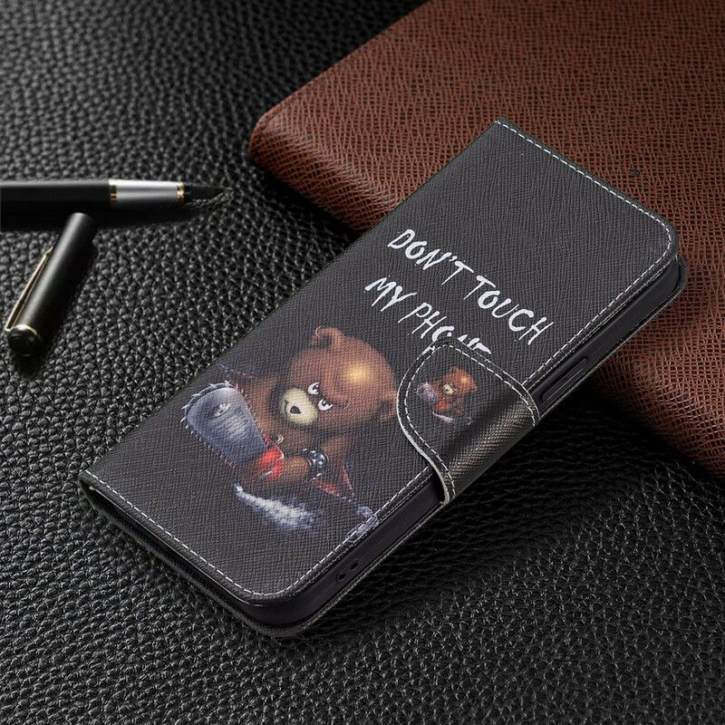 Leren Hoesje iPhone 13 Pro Max Gevaarlijke Beer Bescherming Hoesje