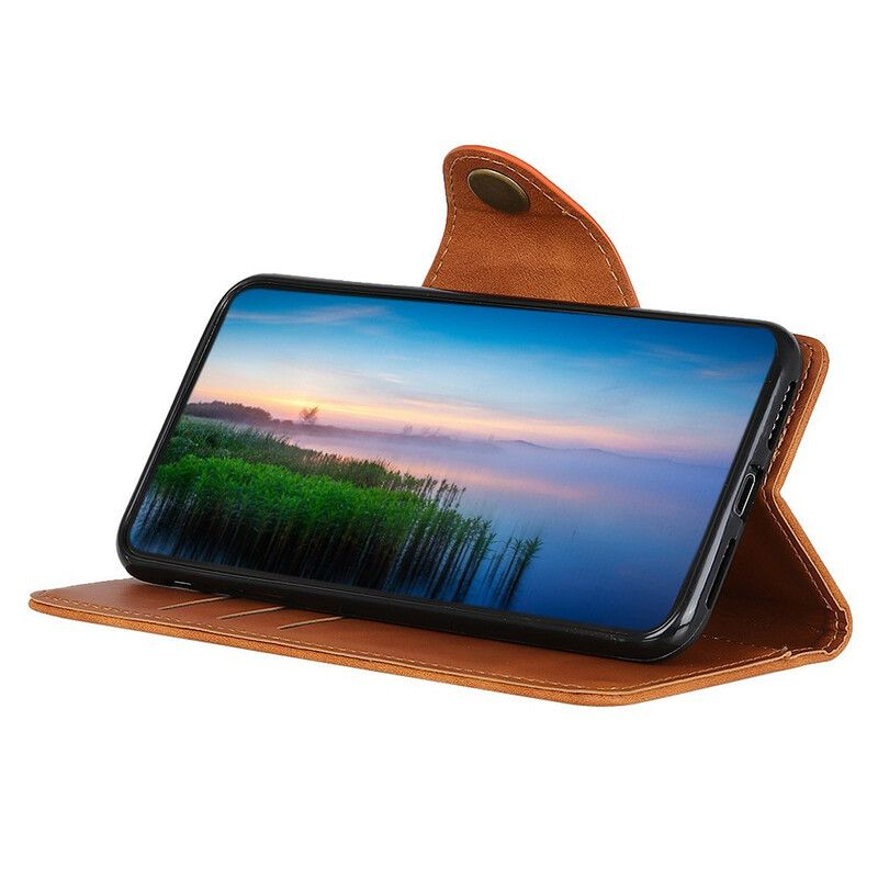 Leren Hoesje iPhone 13 Pro Max Kunstleer Knop Bescherming Hoesje