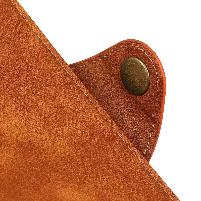 Leren Hoesje iPhone 13 Pro Max Kunstleer Knop Bescherming Hoesje