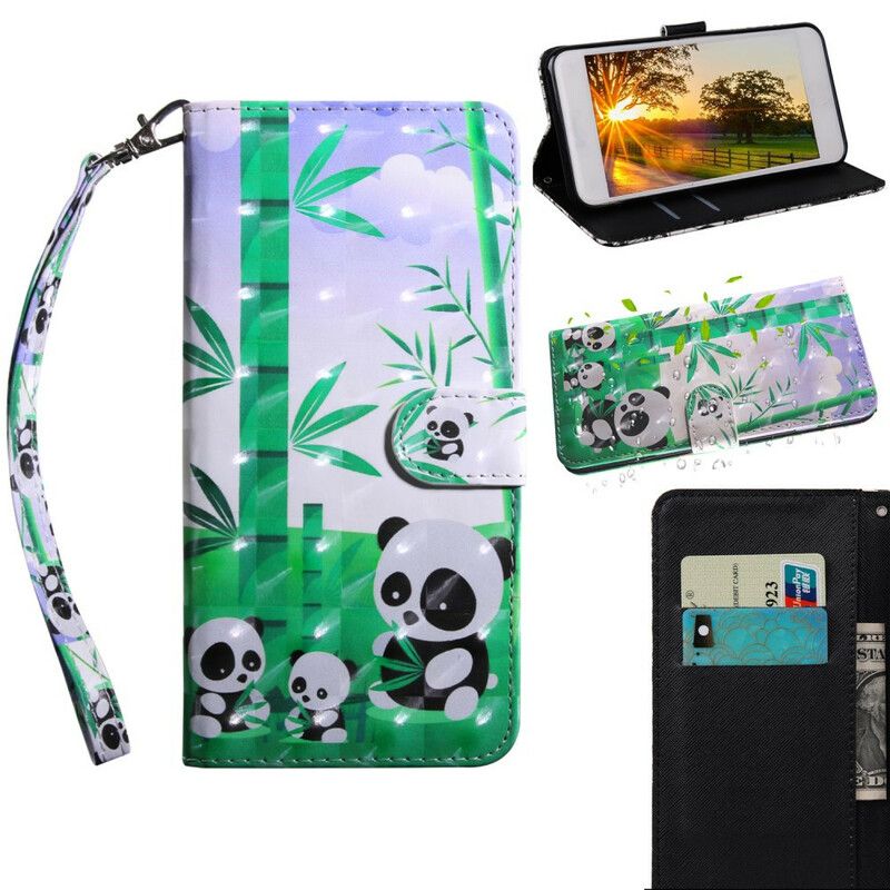 Leren Hoesje iPhone 13 Pro Max Lichtvlek Panda's
