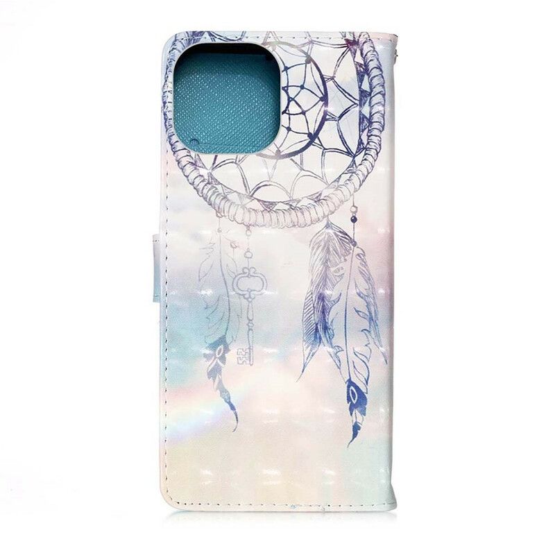 Leren Hoesje Voor iPhone 13 Pro Max Aquarel Dromenvanger