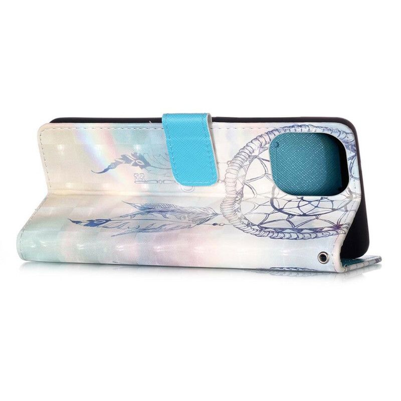 Leren Hoesje Voor iPhone 13 Pro Max Aquarel Dromenvanger