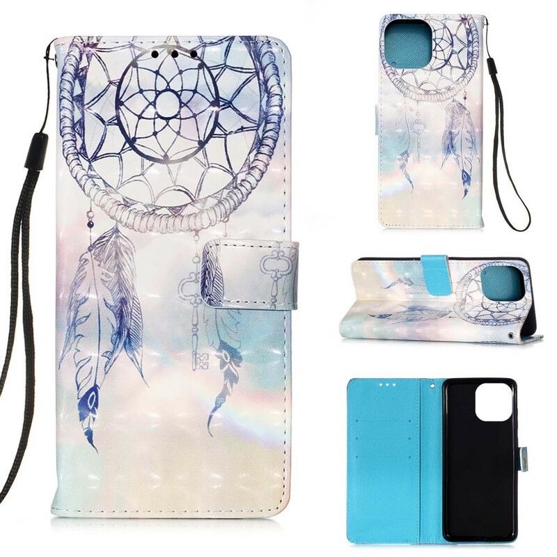 Leren Hoesje Voor iPhone 13 Pro Max Aquarel Dromenvanger