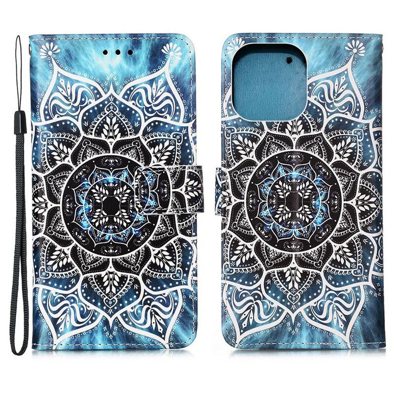 Leren Hoesje Voor iPhone 13 Pro Max Mandala In De Lucht