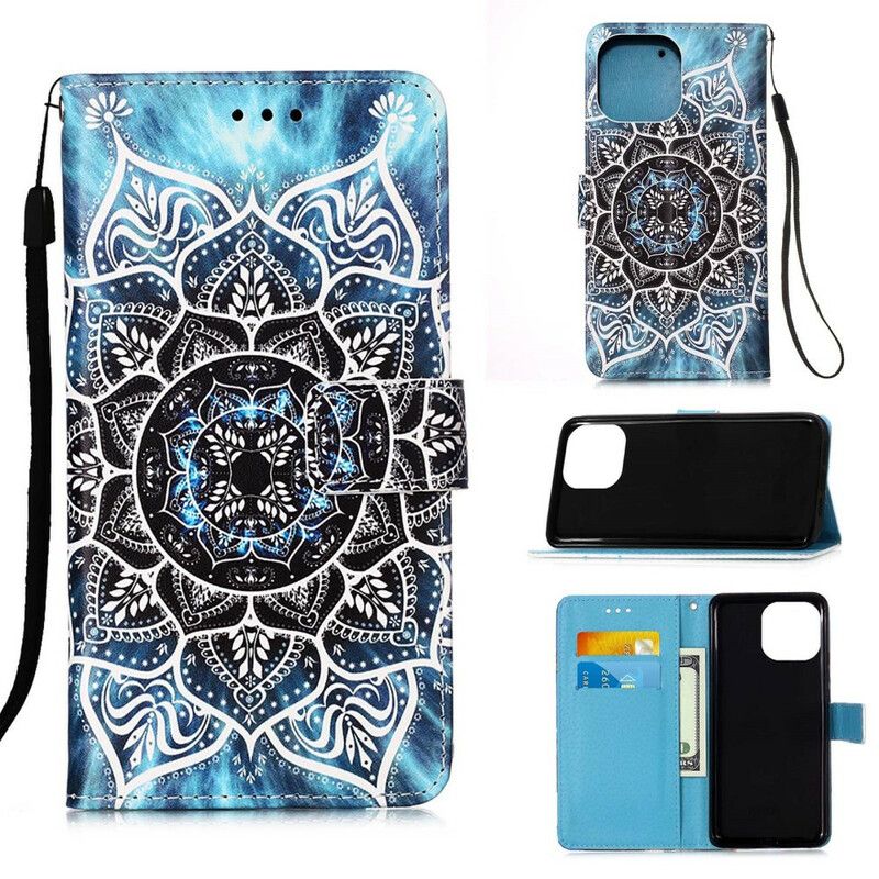 Leren Hoesje Voor iPhone 13 Pro Max Mandala In De Lucht