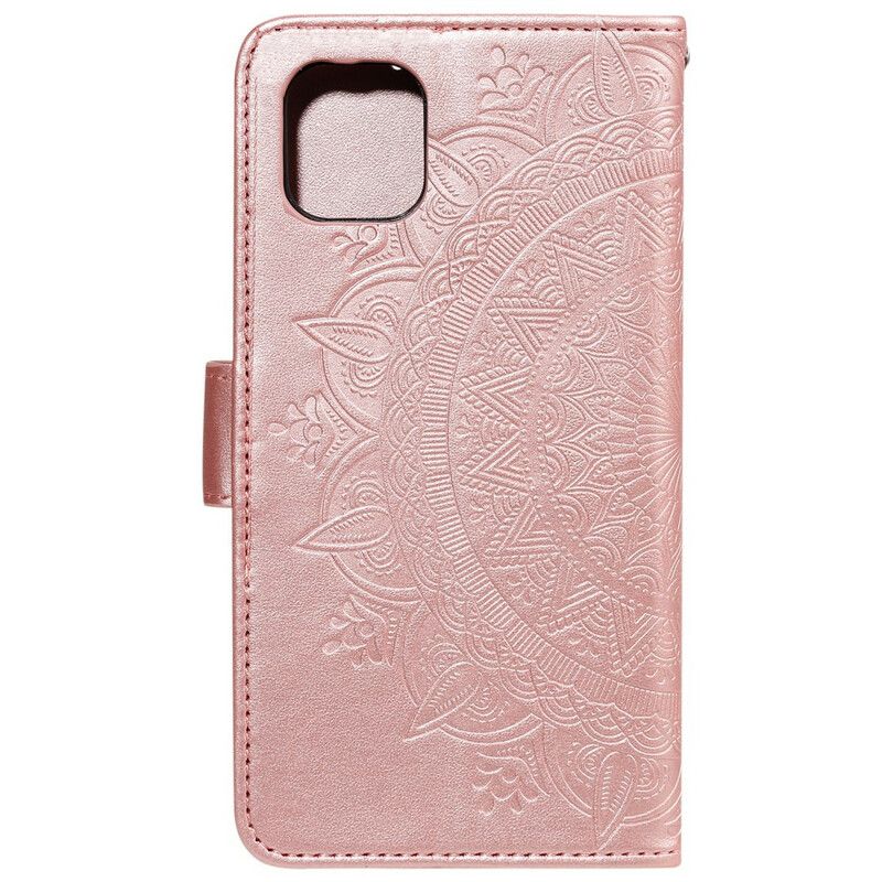Leren Hoesje Voor iPhone 13 Pro Max Mandala Zon