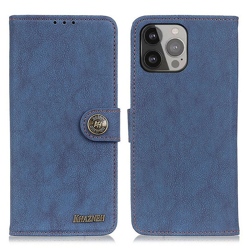 Leren Hoesje Voor iPhone 13 Pro Max Retro Splitleer Khazneh