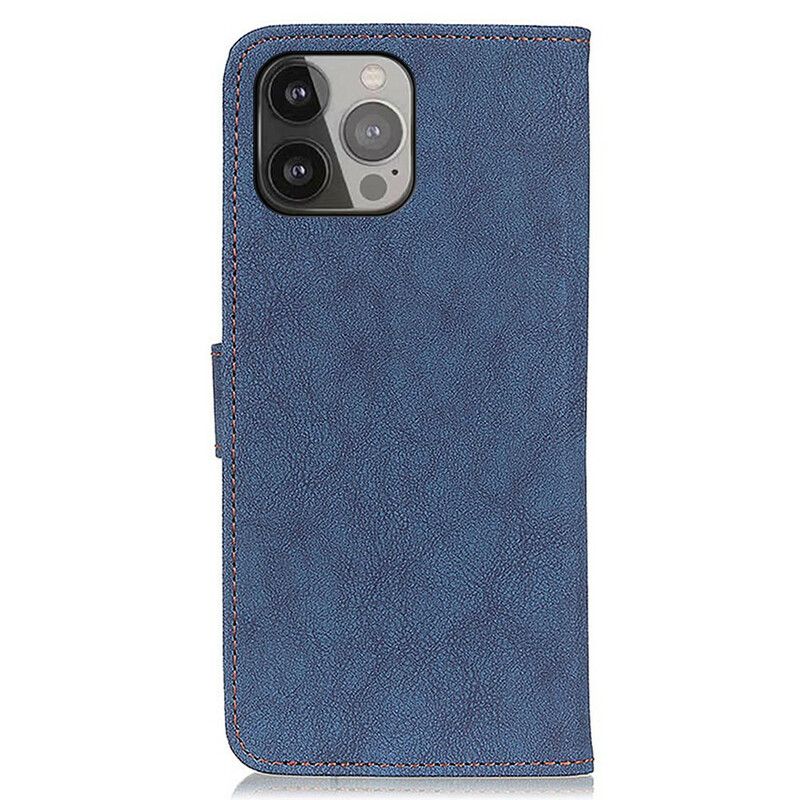 Leren Hoesje Voor iPhone 13 Pro Max Retro Splitleer Khazneh