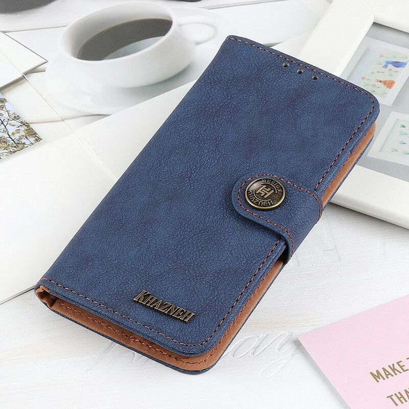 Leren Hoesje Voor iPhone 13 Pro Max Retro Splitleer Khazneh