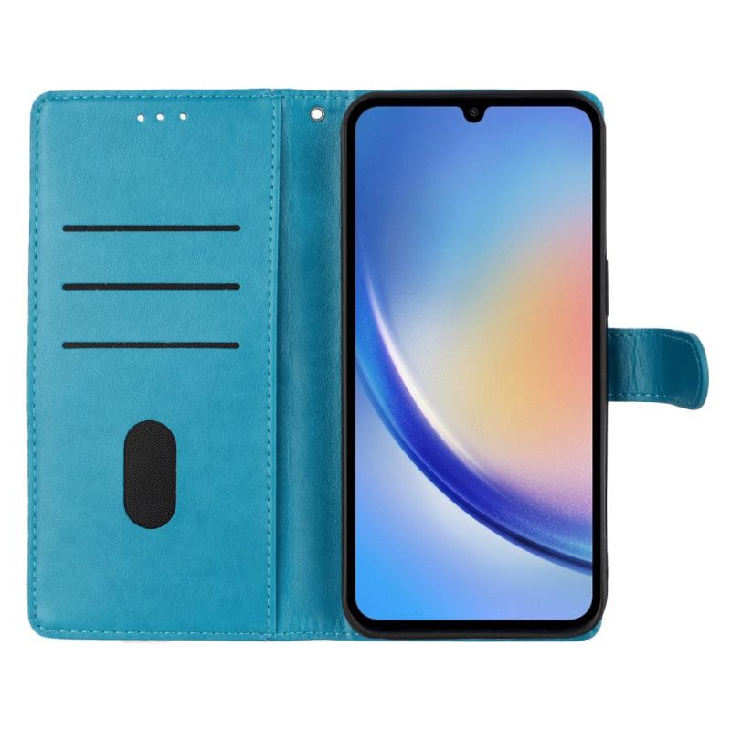 Bescherming Hoesje Samsung Galaxy S26 Plus Bloemen- En Vlinderontwerp En Sleutelkoord