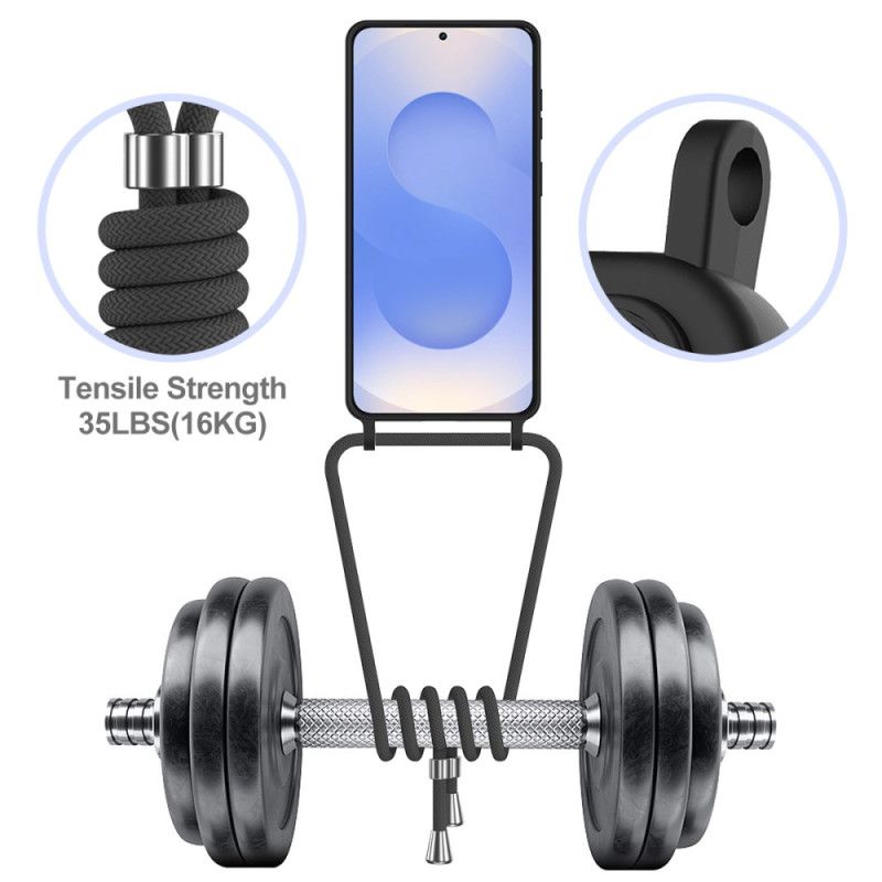 Case Hoesje Samsung Galaxy S26 Plus Telefoonhoesje Kaarthouder En Lanyard