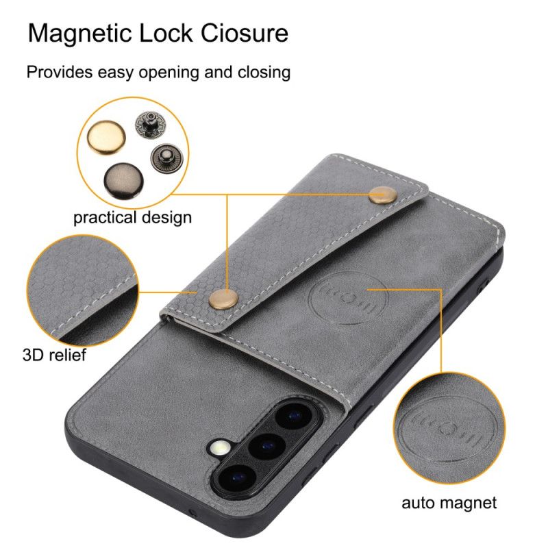 Case Hoesje Samsung Galaxy S26 Plus Telefoonhoesje Kaarthouder Met Leer-effect