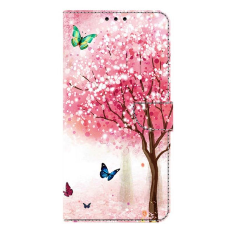 Flip Case Leren Samsung Galaxy S26 Plus Kersenbloesems