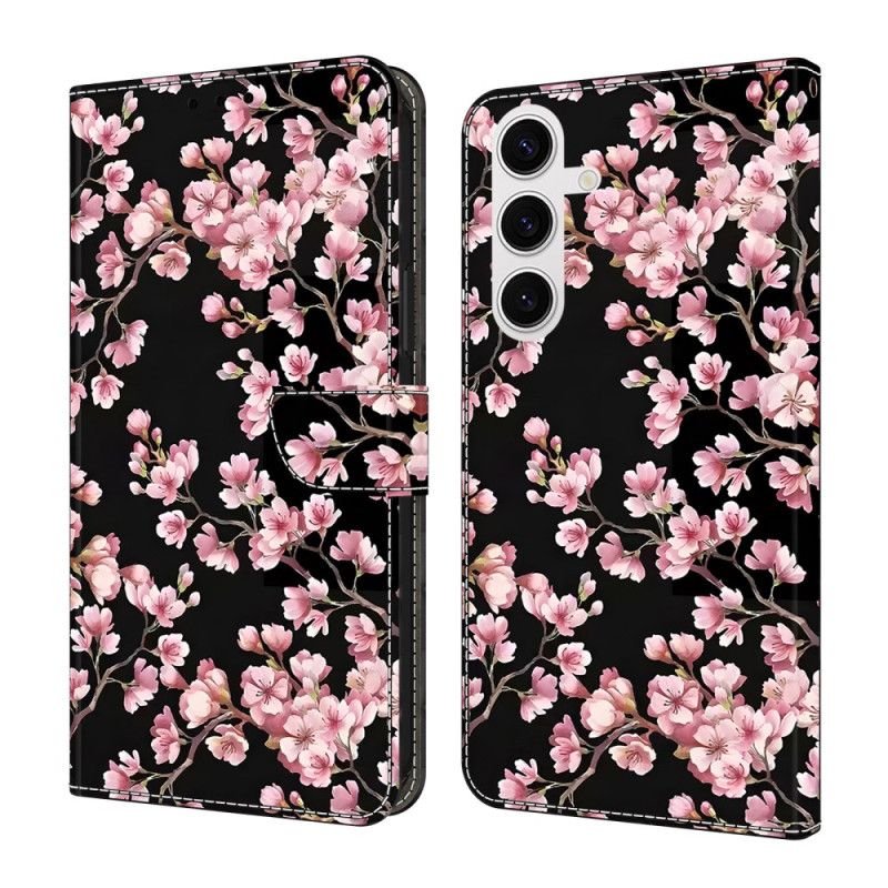 Flip Case Leren Samsung Galaxy S26 Plus Perzikbloesems