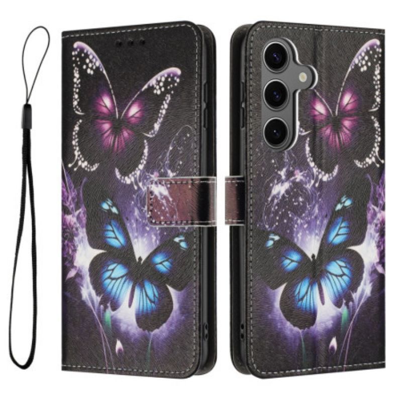 Flip Case Leren Samsung Galaxy S26 Plus Twee Vlinders