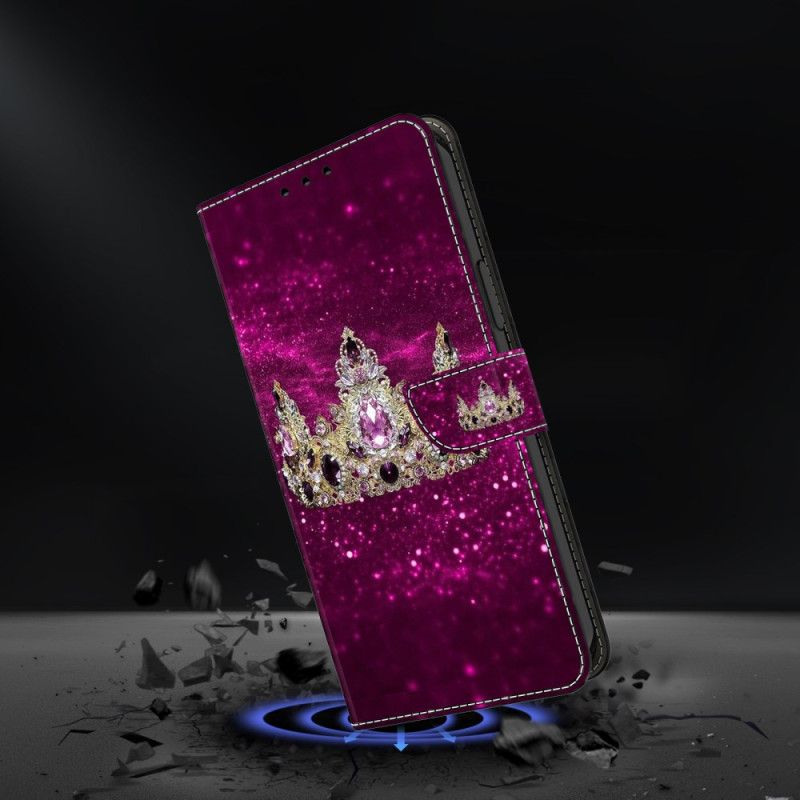 Folio-hoesje Samsung Galaxy S26 Plus Paarse Diamanten Kroon