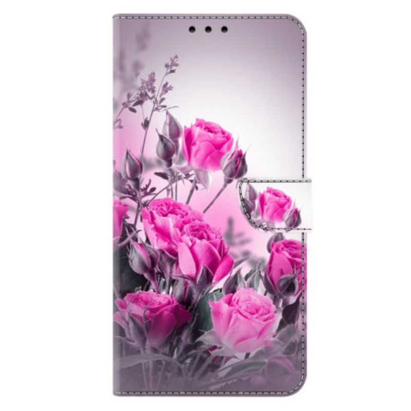 Folio-hoesje Samsung Galaxy S26 Plus Telefoonhoesje Paarse Bloemen
