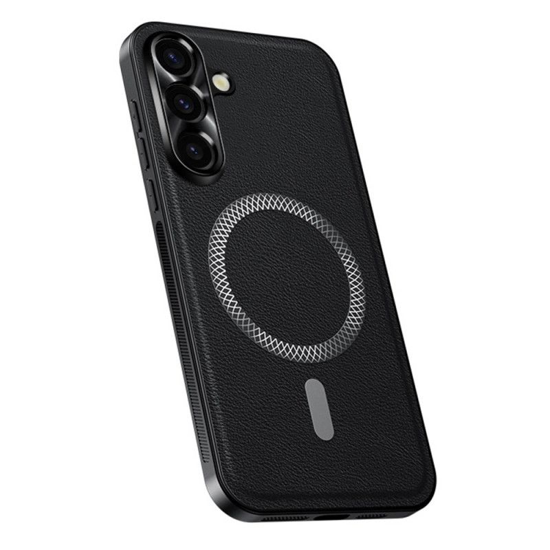 Hoesje Samsung Galaxy S26 Plus Lensframe Met Lederlook En Metalen Frame