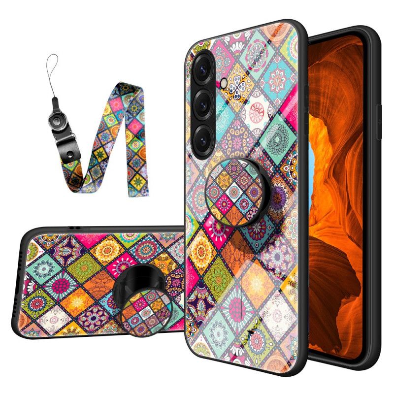 Hoesje Samsung Galaxy S26 Plus Ringhouder En Patchwork Koord Bescherming Hoesje