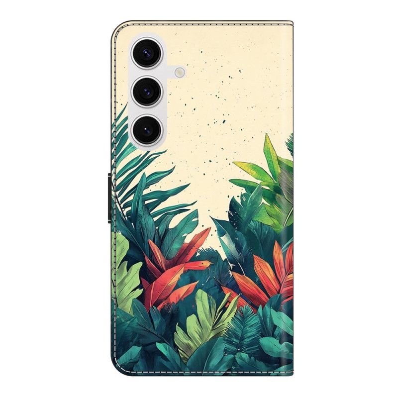 Leren Hoesje Samsung Galaxy S26 Plus Bladeren Bescherming Hoesje