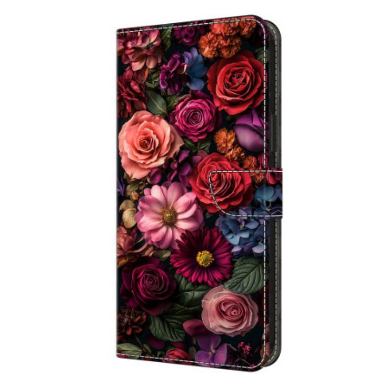 Leren Hoesje Samsung Galaxy S26 Plus Bloemenpatroon Bescherming Hoesje