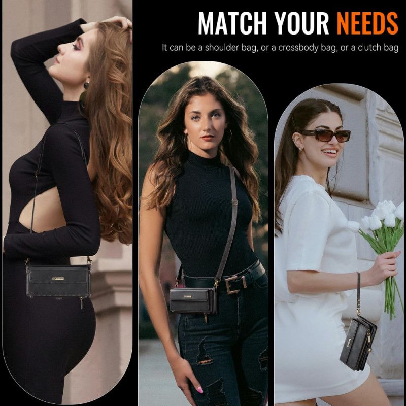 Leren Hoesje Samsung Galaxy S26 Plus Caseme Rfid-bescherming En Schouderband