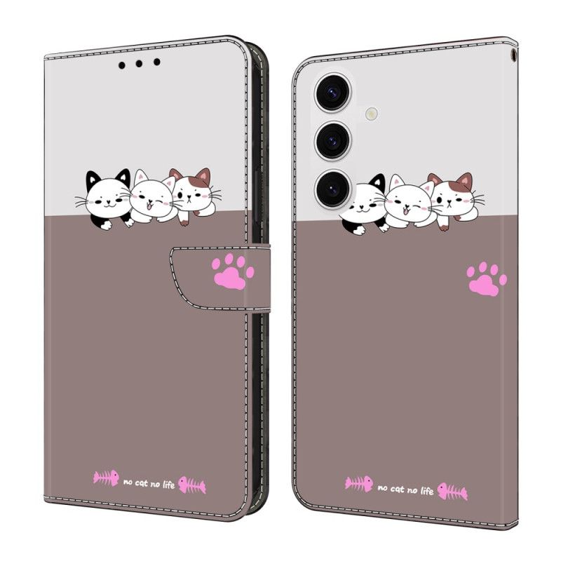 Leren Hoesje Samsung Galaxy S26 Plus Grafisch Katten Bescherming Hoesje