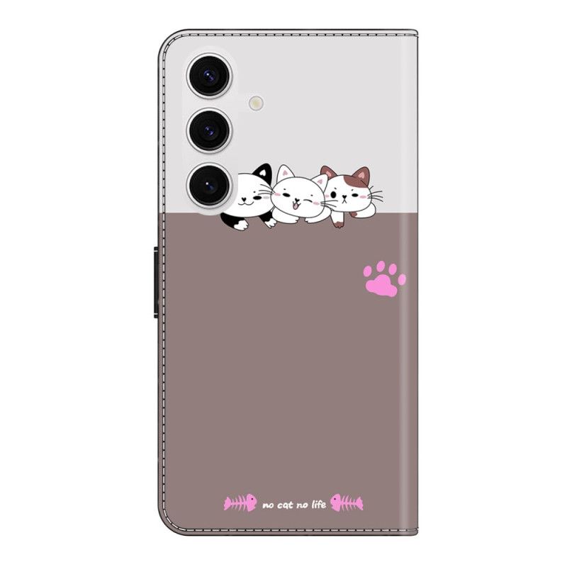Leren Hoesje Samsung Galaxy S26 Plus Grafisch Katten Bescherming Hoesje