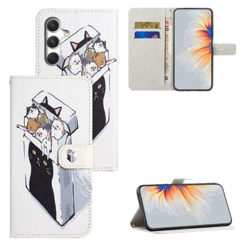 Leren Hoesje Samsung Galaxy S26 Plus Katten In Een Doos