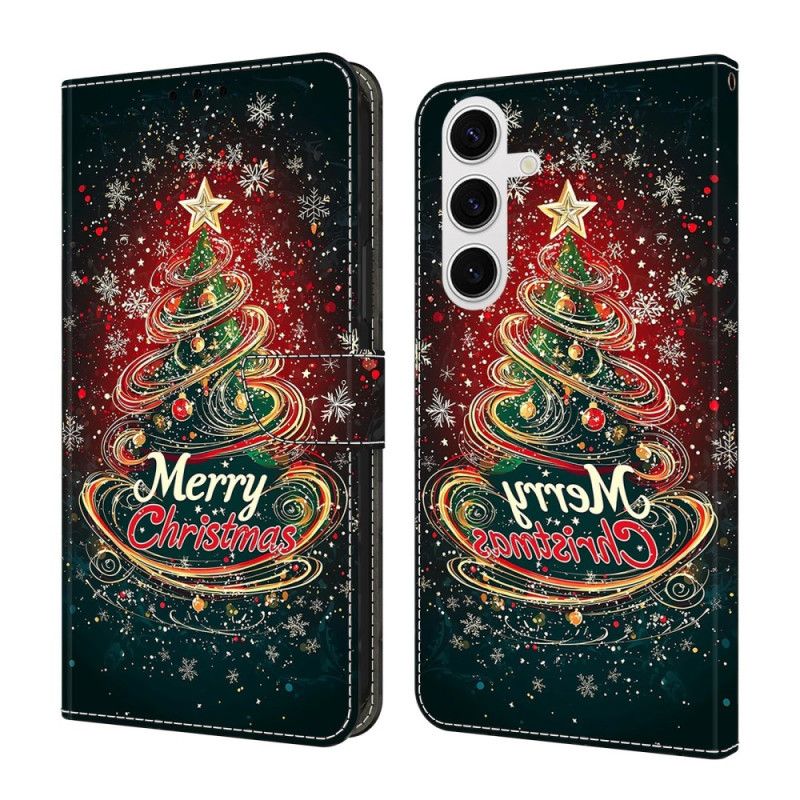 Leren Hoesje Samsung Galaxy S26 Plus Kerstboom Bescherming Hoesje