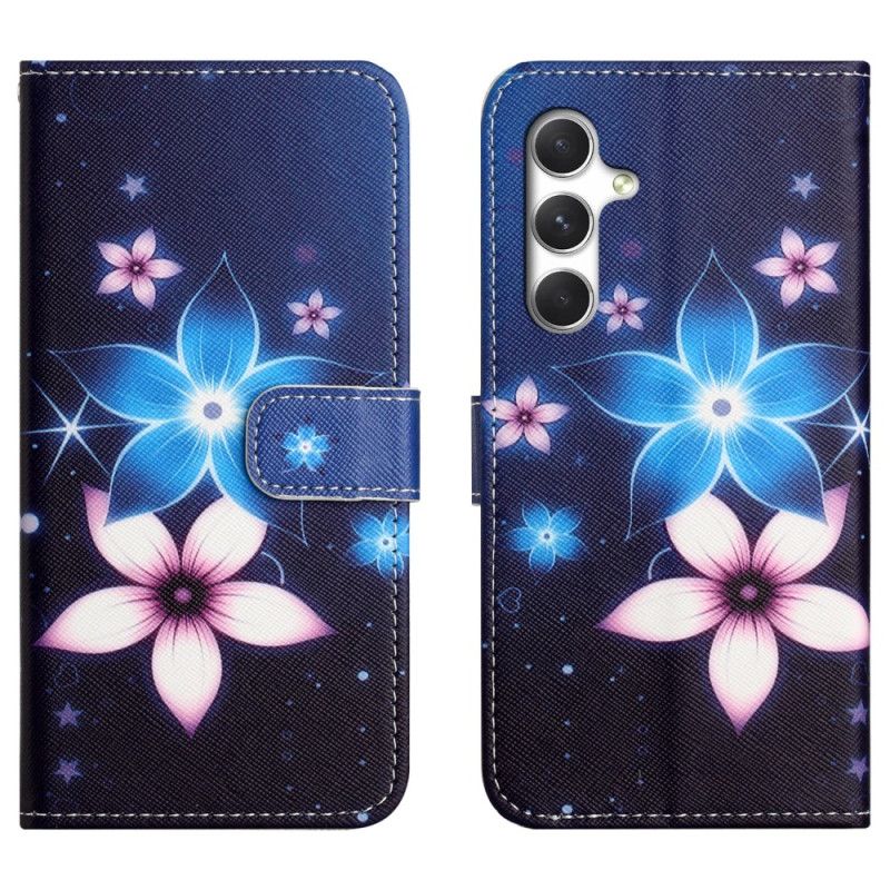 Leren Hoesje Samsung Galaxy S26 Plus Maanbloemen