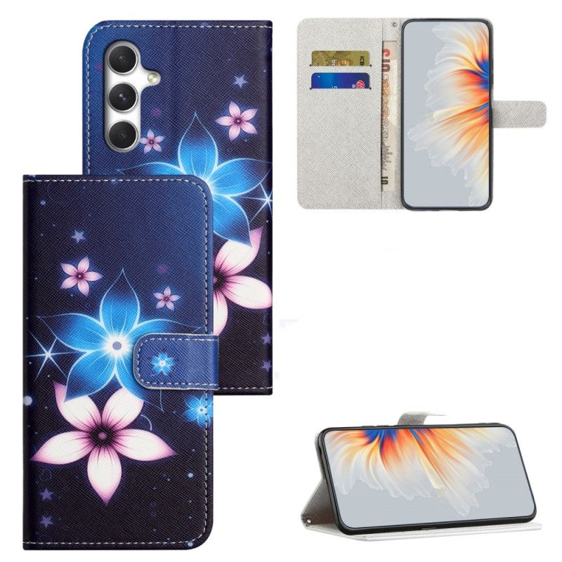Leren Hoesje Samsung Galaxy S26 Plus Maanbloemen