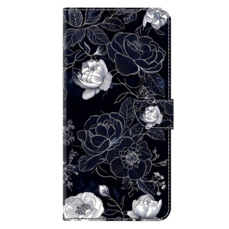 Leren Hoesje Samsung Galaxy S26 Plus Vintage Bloemenpatroon Bescherming Hoesje