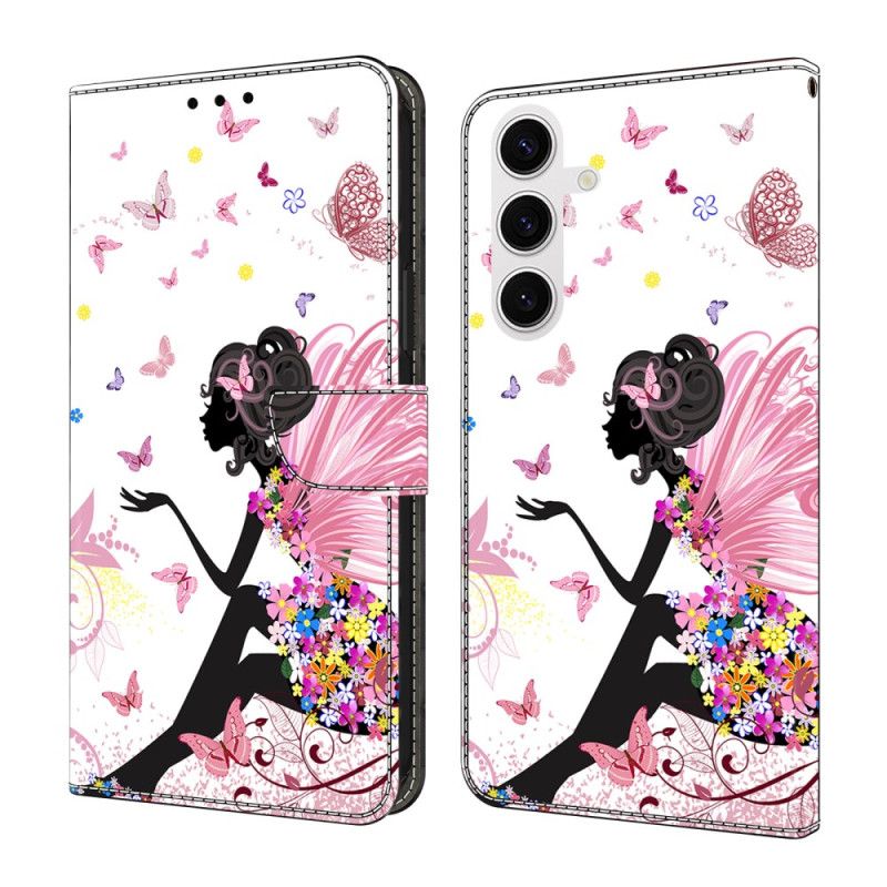 Leren Hoesje Samsung Galaxy S26 Plus Vlindervrouw Bescherming Hoesje