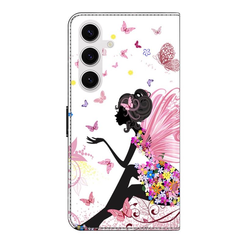 Leren Hoesje Samsung Galaxy S26 Plus Vlindervrouw Bescherming Hoesje