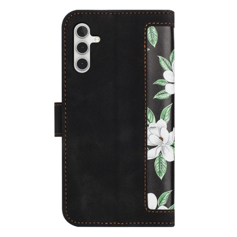 Leren Hoesje Voor Samsung Galaxy S26 Plus Bloemen Met Bandje