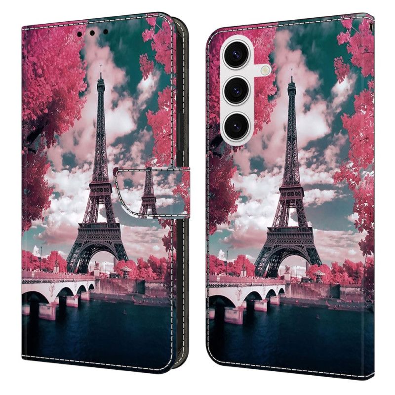 Leren Hoesje Voor Samsung Galaxy S26 Plus Eiffeltoren