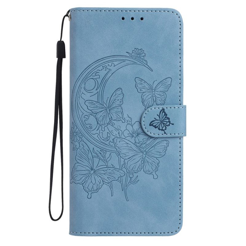 Leren Hoesje Voor Samsung Galaxy S26 Plus Vlinder- En Bloemenprint
