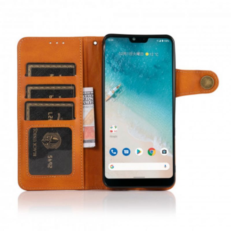 Flip Case Leren Realme 8 / 8 Pro Magnetische Knop Khazneh