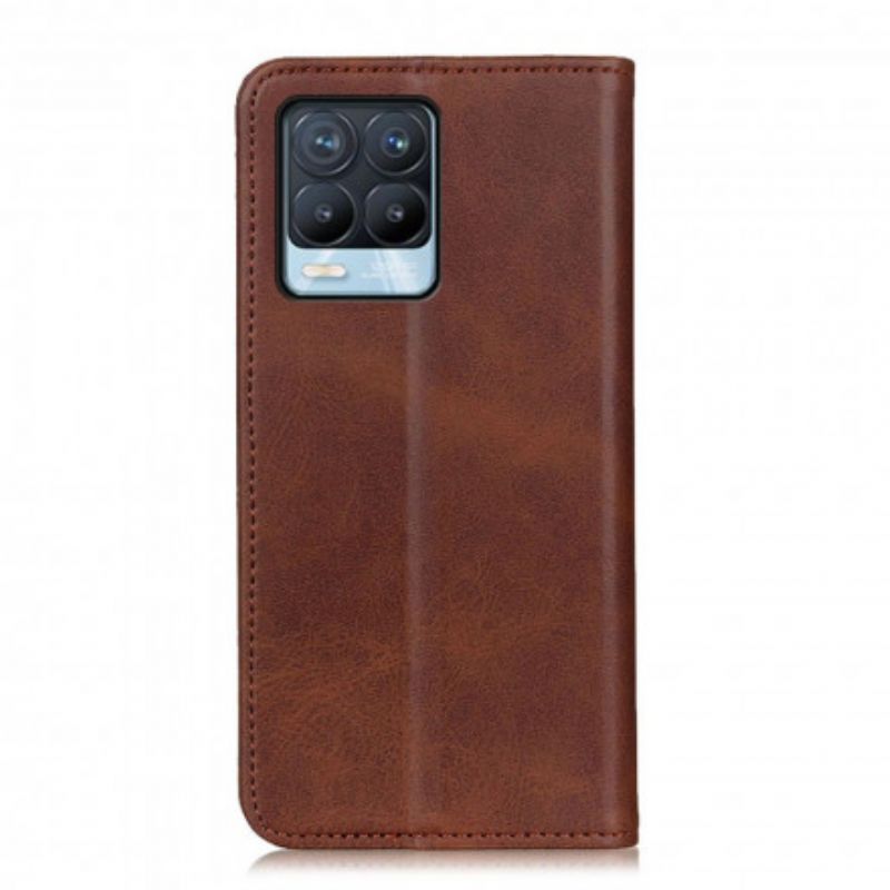 Folio-hoesje Realme 8 / 8 Pro Telefoonhoesje Splitlederen Elegantie