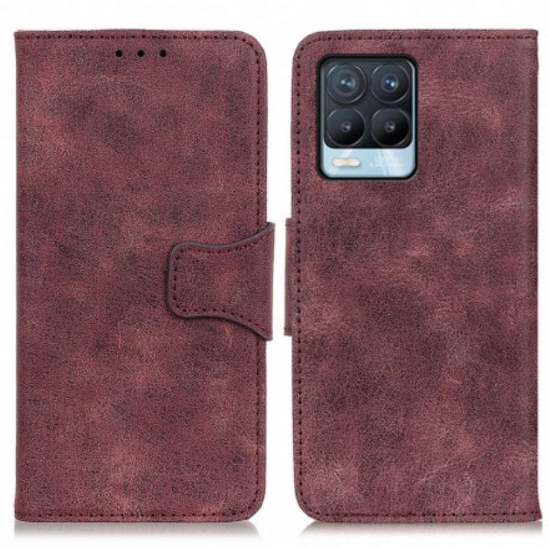 Leren Hoesje Realme 8 / 8 Pro Vintage Splitleer Bescherming Hoesje