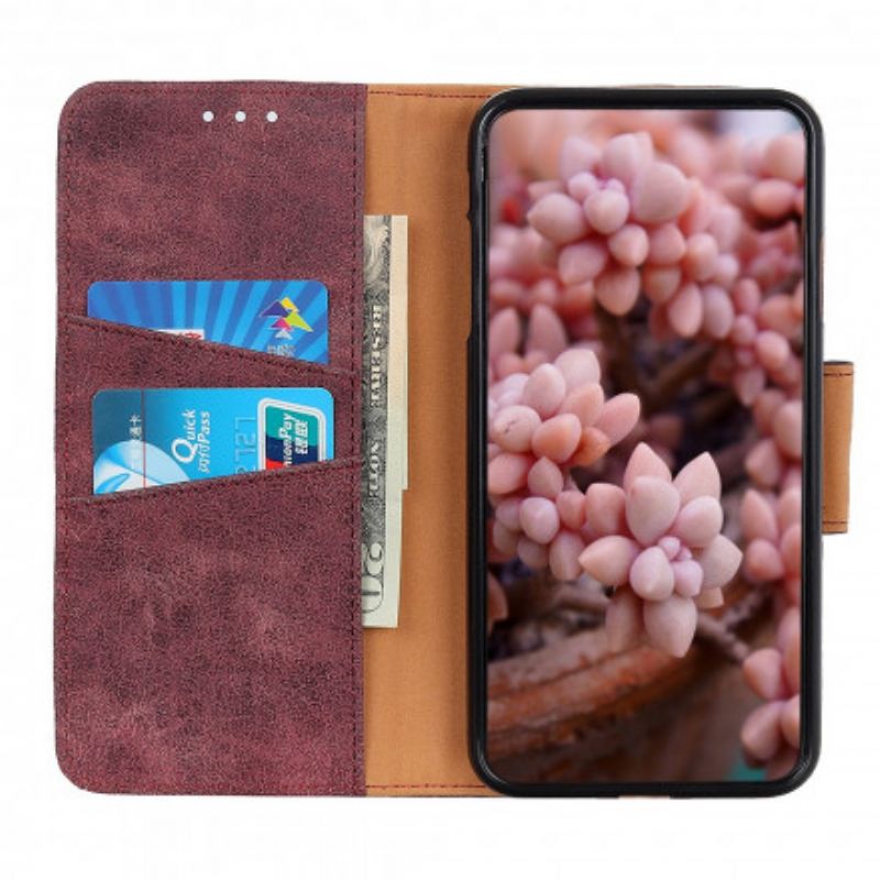 Leren Hoesje Realme 8 / 8 Pro Vintage Splitleer Bescherming Hoesje