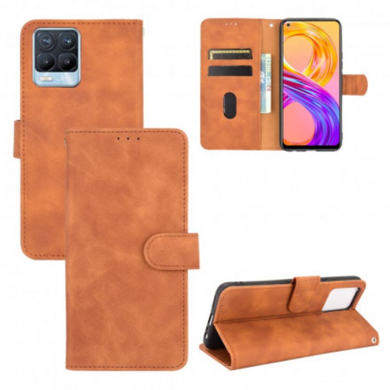 Leren Hoesje Voor Realme 8 / 8 Pro Huid-aanraking