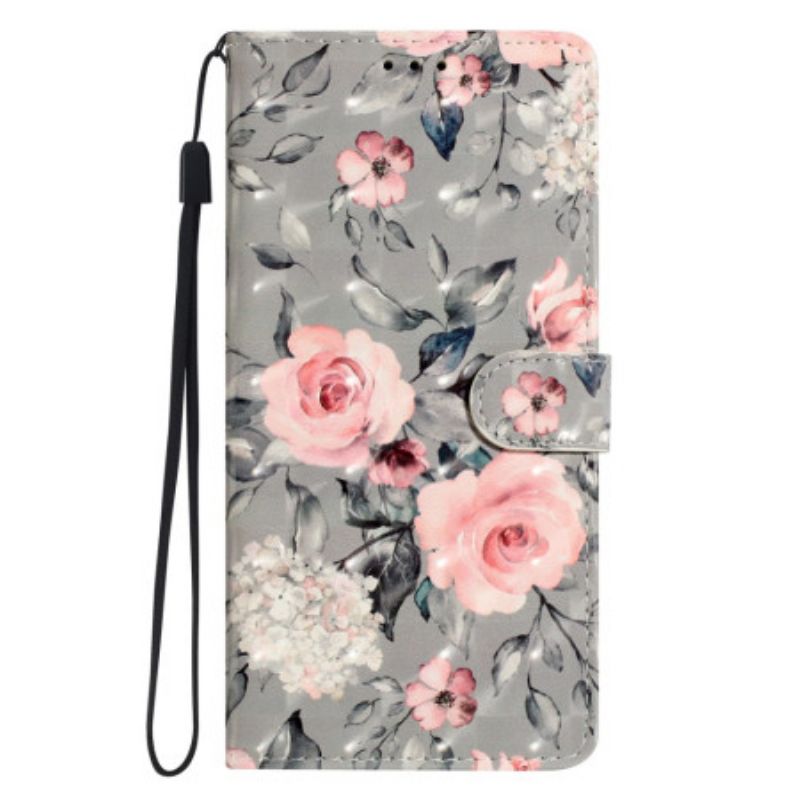 Flip Case Leren Xiaomi 15t Roze Bloemen