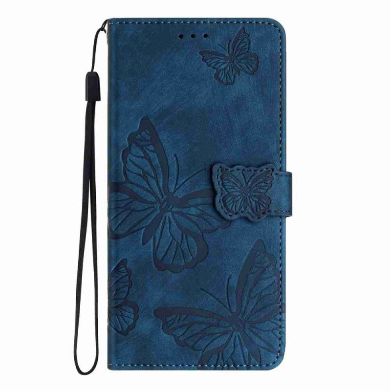 Folio-hoesje Xiaomi 15t Suède-look Met Vlindereffect