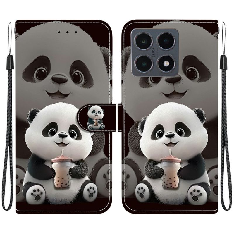 Folio-hoesje Xiaomi 15t Telefoonhoesje Panda-patroon