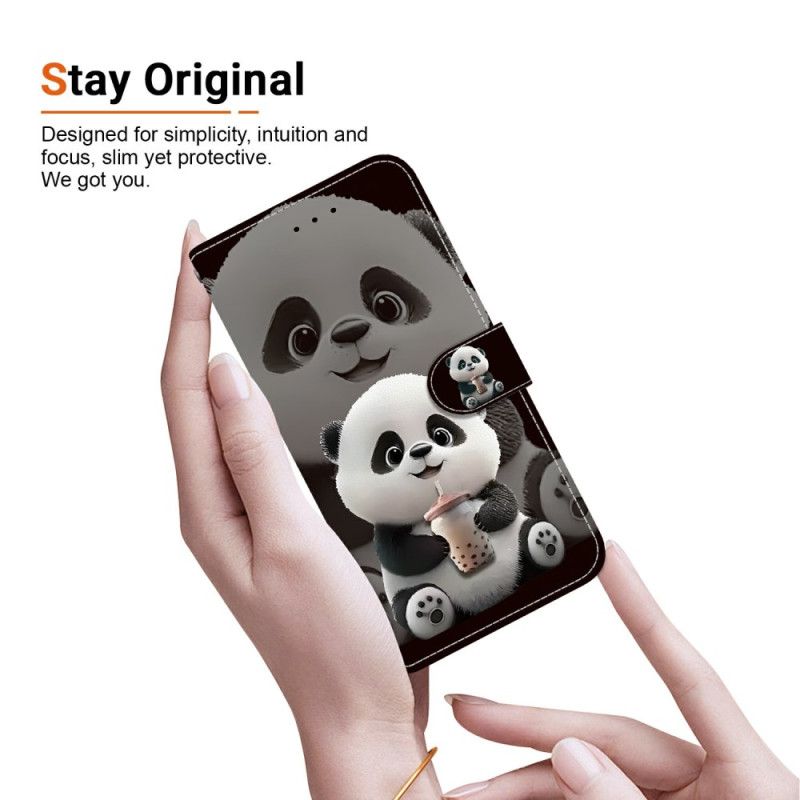 Folio-hoesje Xiaomi 15t Telefoonhoesje Panda-patroon