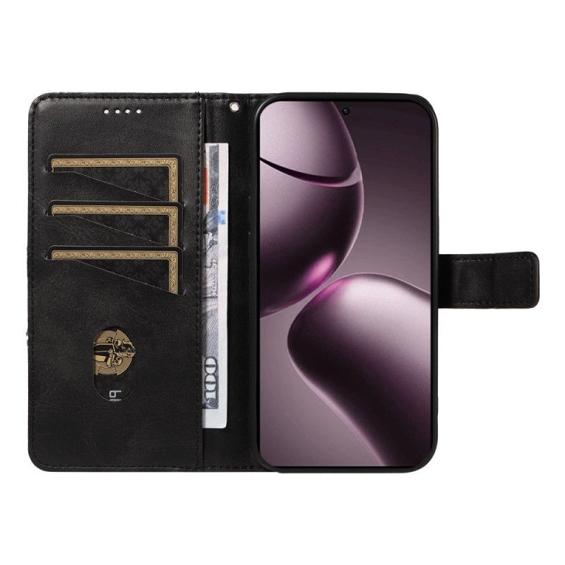 Folio-hoesje Xiaomi 15t Telefoonhoesje Tweekleurig En Lijnen